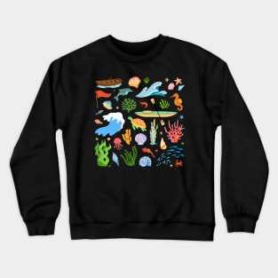 sea shell fish ocean creature pattern Crewneck Sweatshirt